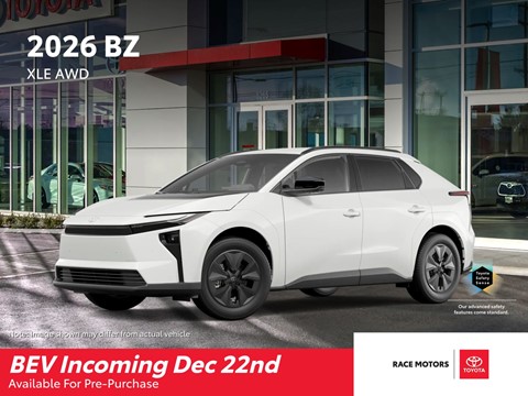 Photo of 2026 Toyota BZ XLE AWD for sale at Race Toyota in Lindsay, ON