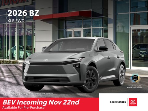 Photo of 2026 Toyota BZ XLE FWD for sale at Race Toyota in Lindsay, ON