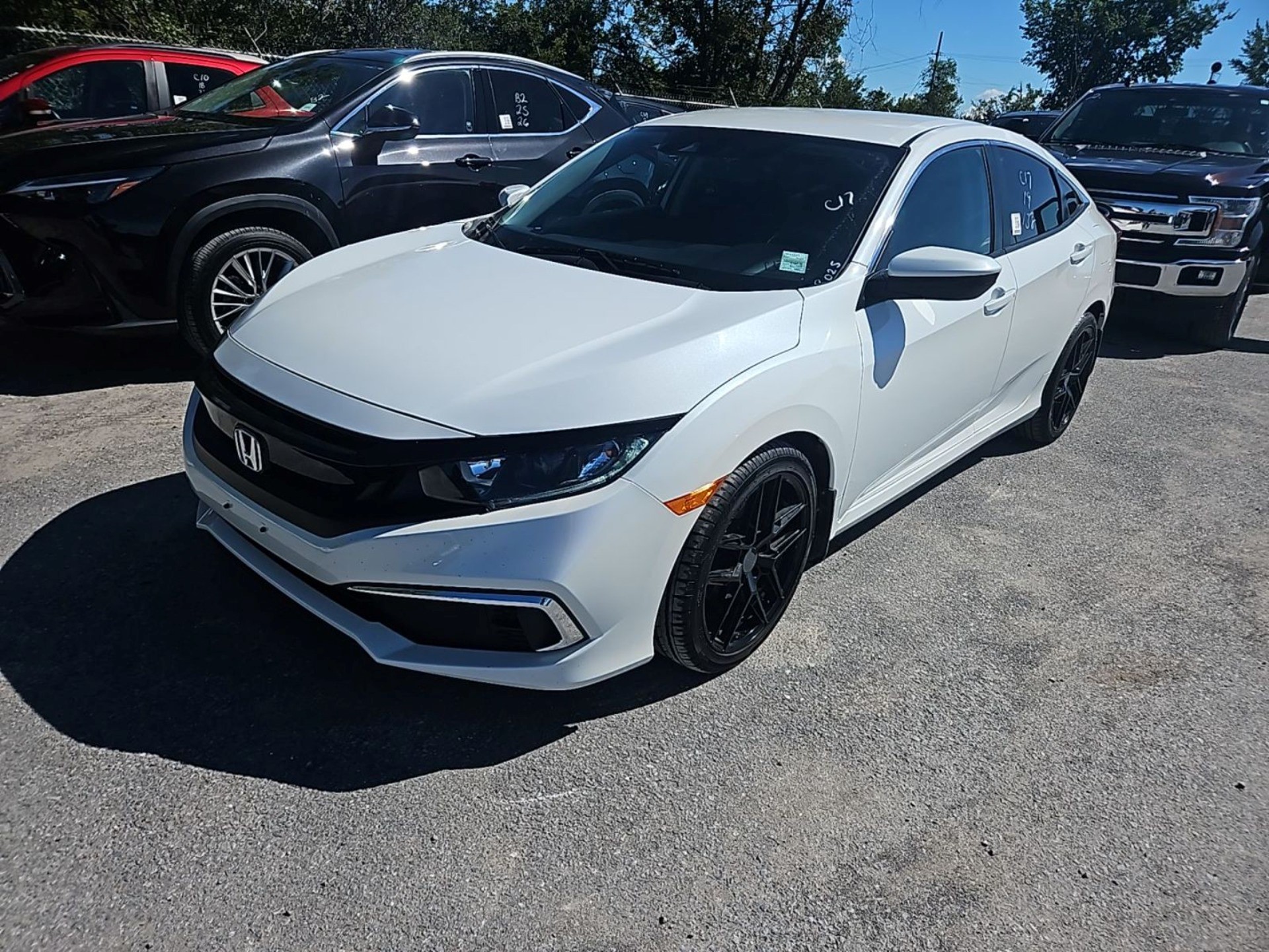 White 2019 Honda Civic Sedan Front-Wheel Drive Continuously Variable Transmission